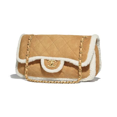 Small Flap Bag Shearling Lambskin & Gold.